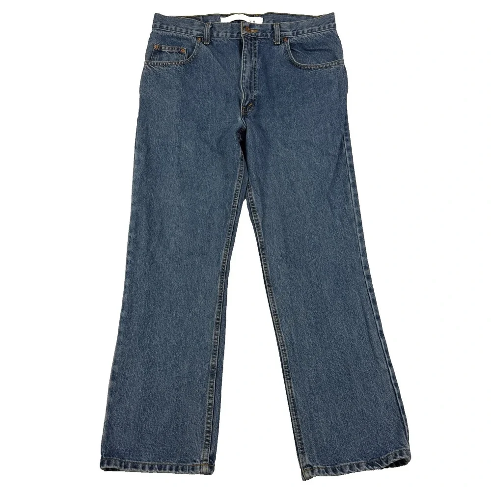 Arizona Mens Jeans Size 36x30 Straight Relaxed Fit Medium Wash Blue Denim‎